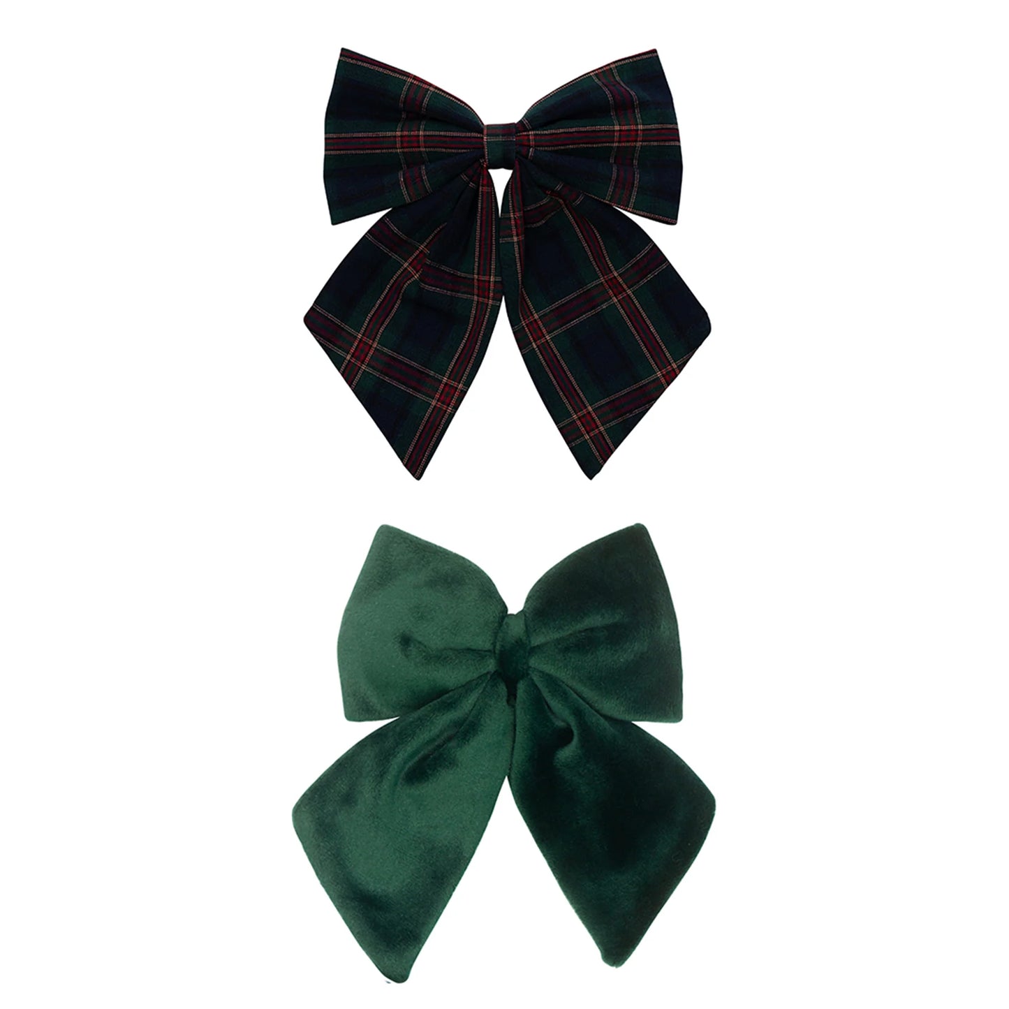 Mimi & Lula Tartan agnes bow clips - green