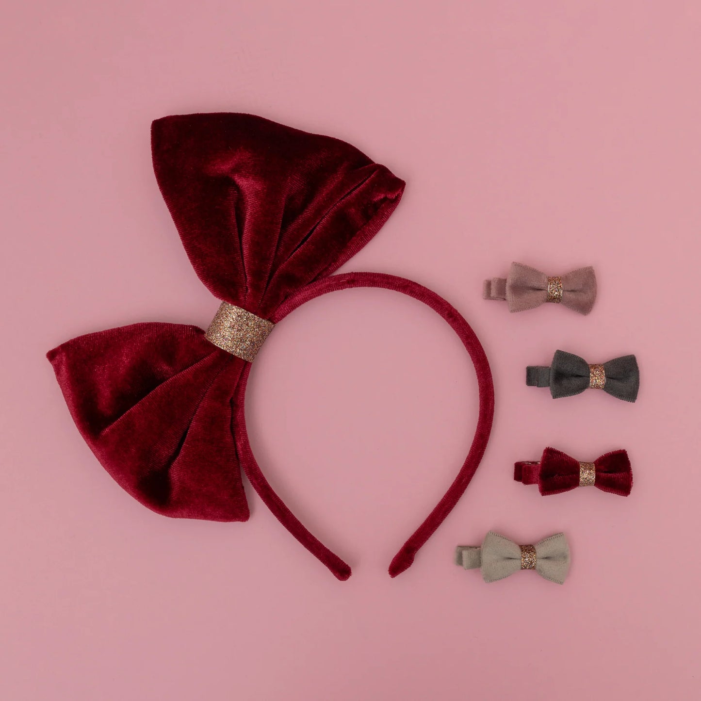 Mimi & Lula Christmas velvet bow clips