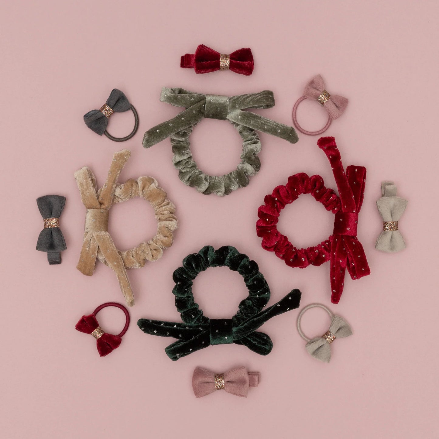 Mimi & Lula Christmas velvet bow clips
