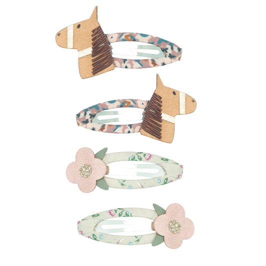 Mimi & Lula Horse & flower clip set