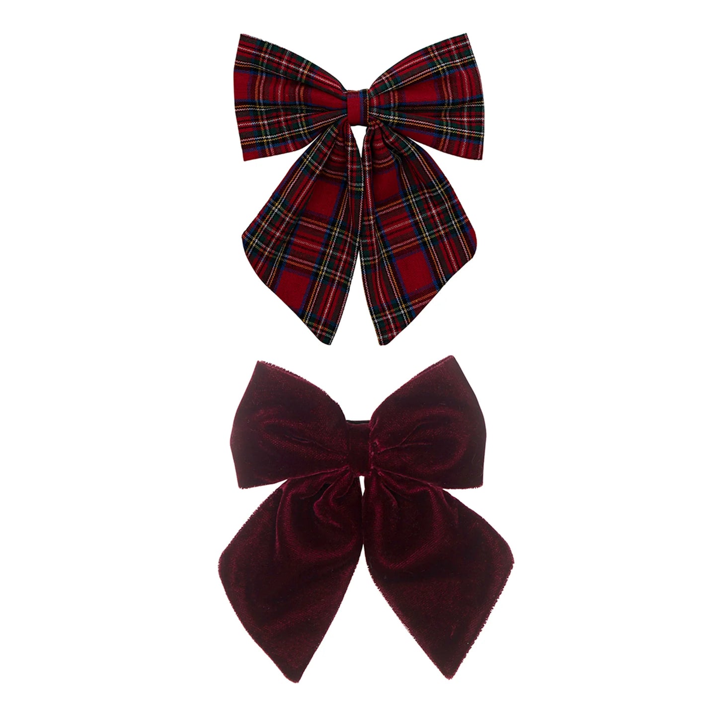 Mimi & Lula Tartan agnes bow clips - red