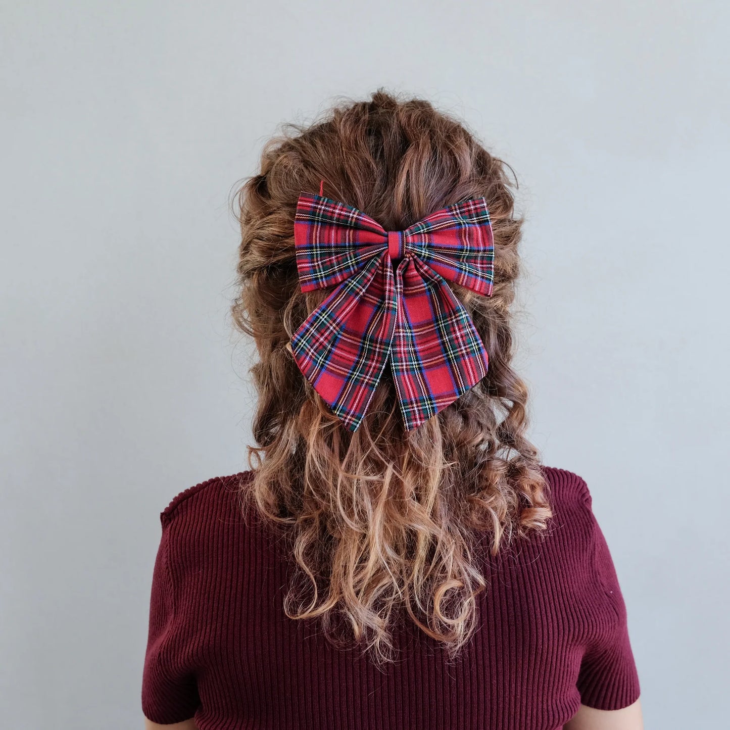 Mimi & Lula Tartan agnes bow clips - red