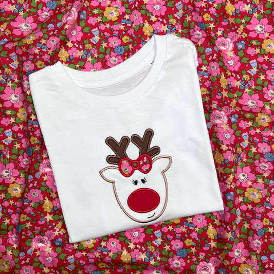 Reindeer White Long Sleeved Top