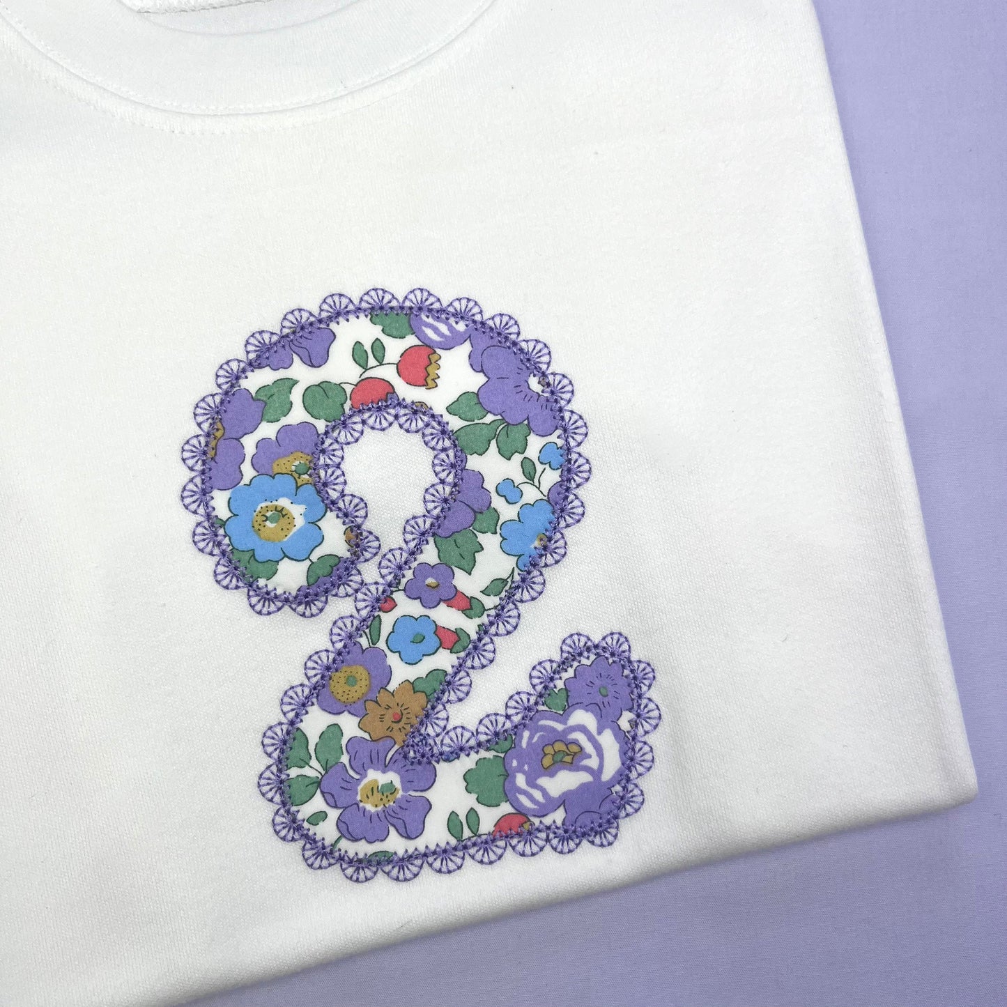 Birthday Number Tee (Lace Edging)