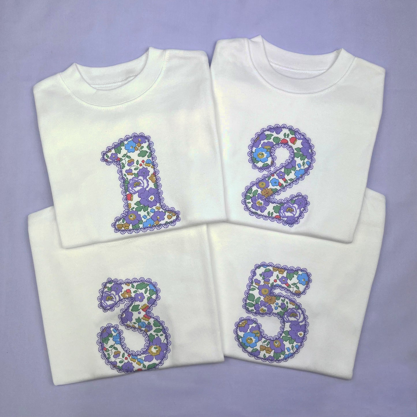 Birthday Number Tee (Lace Edging)