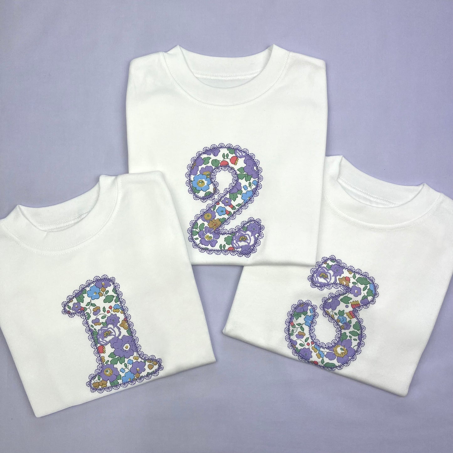 Birthday Number Tee (Lace Edging)