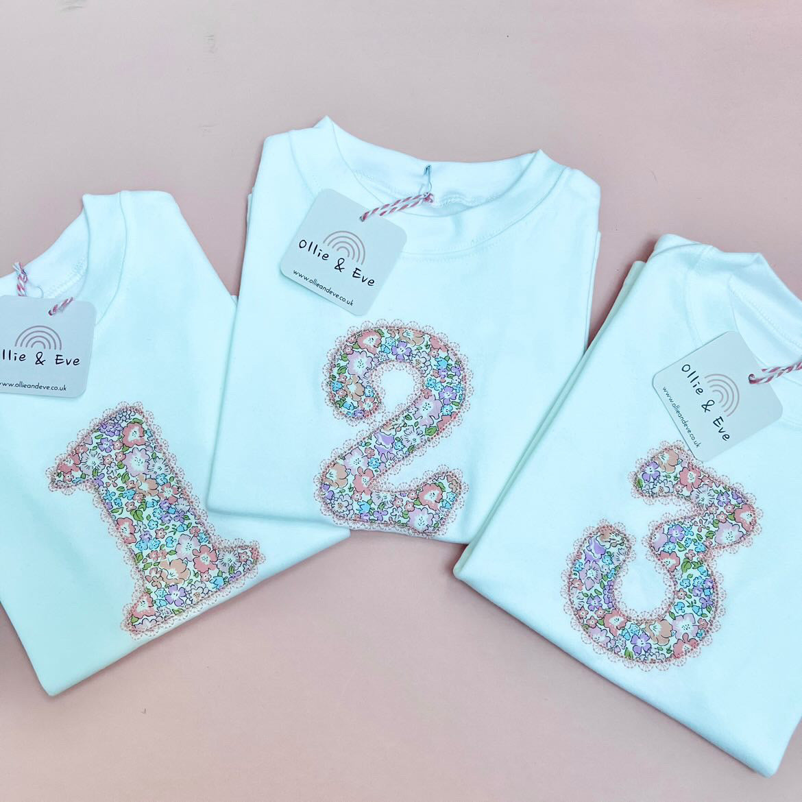 Birthday Number Tee (Lace Edging)